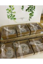 Çiçekli Epoksi Magnet Kutulu Nikah, Söz, Nişan Hediyelik - 25 Adet