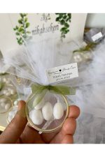 Halka Nikah Şekeri Fıstık Şekerli Söz, Nişan Hediyelik - 50 Adet