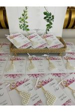 İncili Kalp Anahtarlık Nikah, Söz, Nişan Hediyelik - 50 Adet