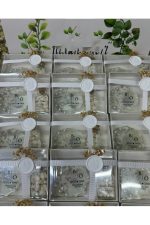 Epoksi ve Mantar Şişe Kalp Şekerli Set Nikah, Söz, Nişan Hediyelik - 50 Adet