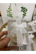 İnci Tesbih ve Epoksi Set Nikah, Söz, Nişan Hediyelik - 50 Adet