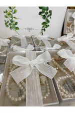 İnci Tesbih ve Epoksi Set Nikah, Söz, Nişan Hediyelik - 50 Adet