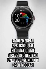 Akıllı Saat Dokunmatik Ekran Sesli Görüşme ve Bildirim Görme Sağlık Takibi
