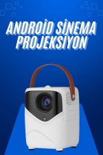 HD Ayaklı Portatif Projeksiyon Cihazı Android İşlemcili Sinema Projektörü