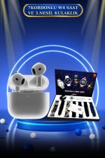 3.Nesil TWS Bluetooth Kulaklık Bluetooth Bağlantılı Akıllı Saat Amoled Ekran Plastik Hasır Kordon