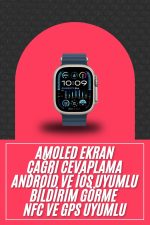 49mm Akıllı Saat Amoled Ekranlı Kadın Erkek Kol Saati Plastik Kordon Yeni Nesil