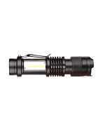 Şarjlı LED El Feneri - 14500 Pil Dahil, 4 Işık Modu, Mini Boy