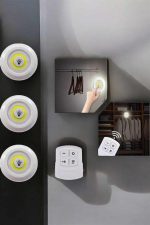 Spot Lamba Led Işık 3'lü Uzaktan Kumandalı Pilli Yapışkanlı Kablosuz Yeni Nesil