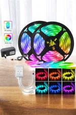 5 Metre Şerit Led RGB Işıklı Kumandalı Güç Adaptörü Her Ortama Uygun