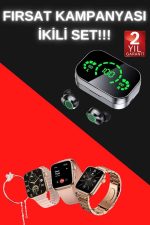 Yeni Nesil Kaliteli Akıllı Saat ve Kablosuz Bluetooth Kulaklık Yüksek Ses Kaliteli Yeni Nesil