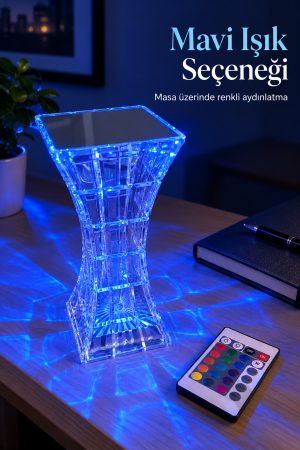 Geometrik Gövdeli Parlaklık Ayarlı LED Masa Lambası