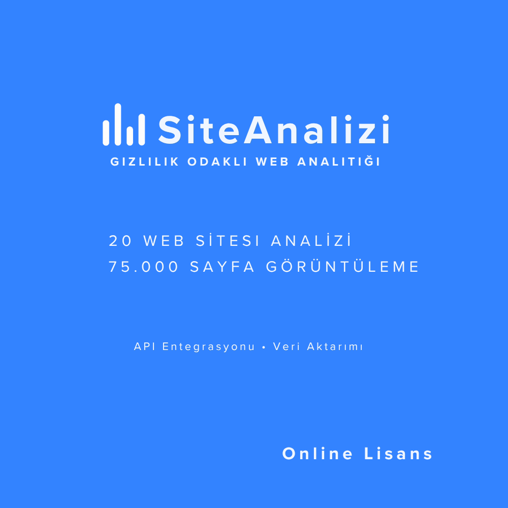 20 Site Web İstatistik ve Analiz Takibi - 1 Yıllık Lisans
