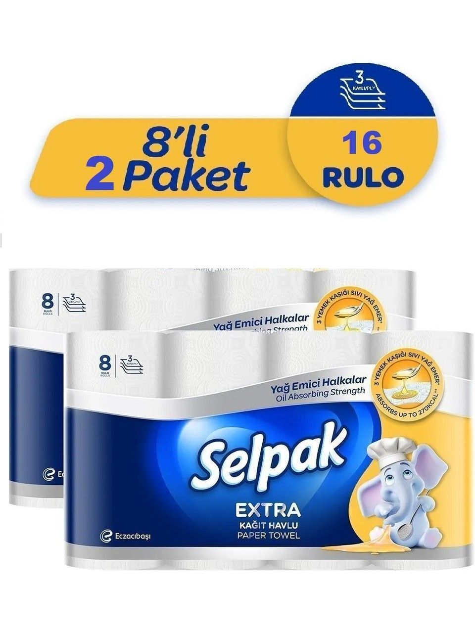 Selpak Kağıt Havlu Extra Yağ Emici 16 Lı