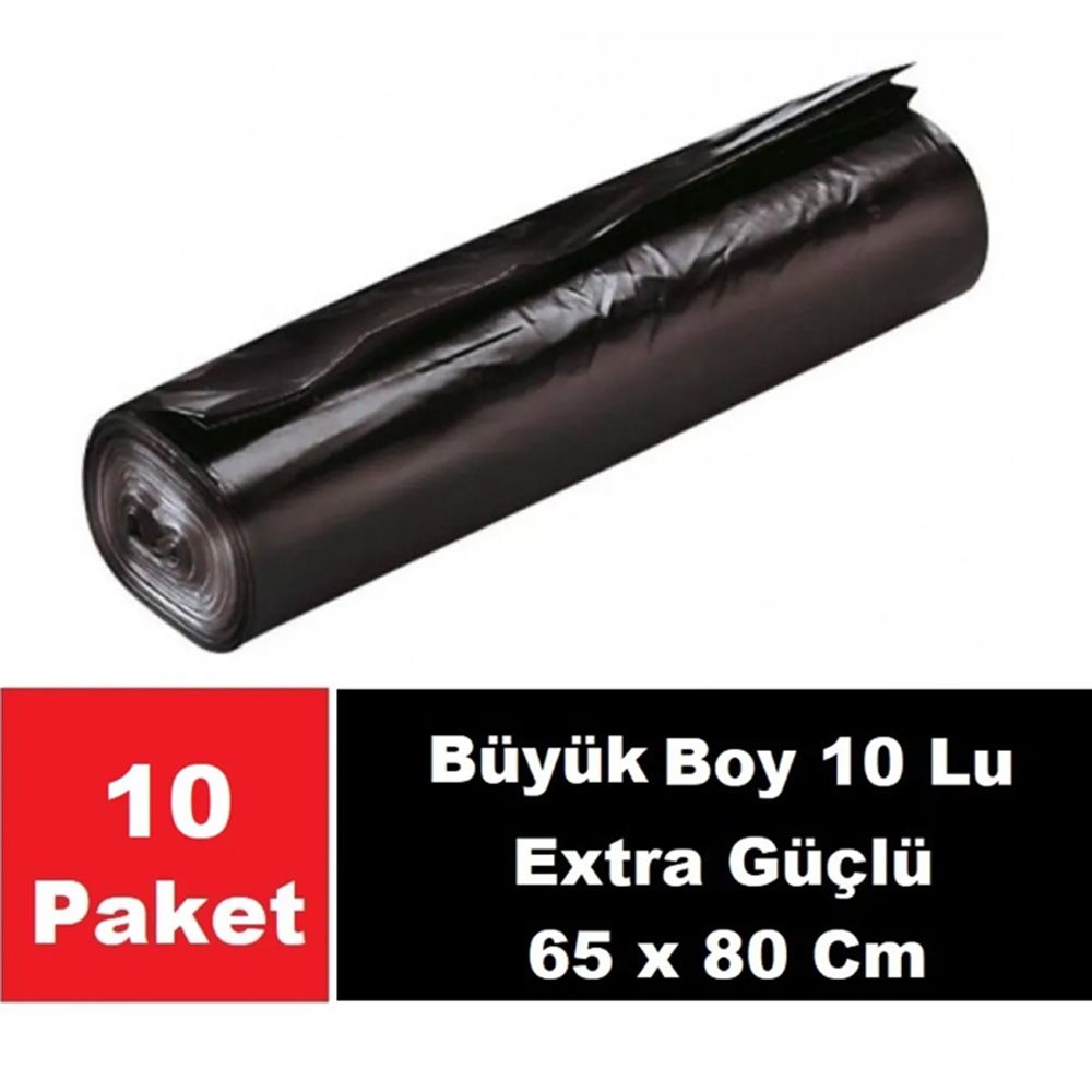 Sera Çöp Torbası 70 Lt Endüstriyel Extra Güçlü Büyük Boy 10 Lu 65 x 80 Cm x 10 Paket