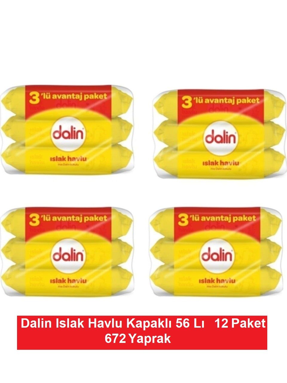 Dalin Islak Havlu Kapaklı 56 Lı x 12 Paket = 672 Yaprak