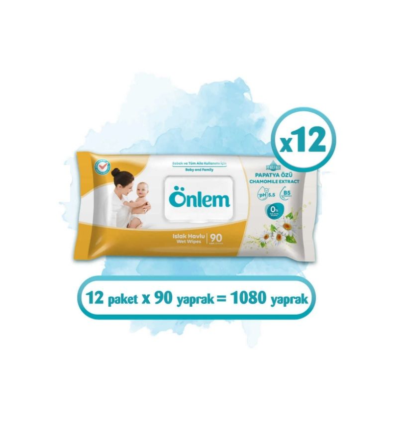 Önlem Papatyalı Islak Havlu Kapaklı 1080 Yaprak