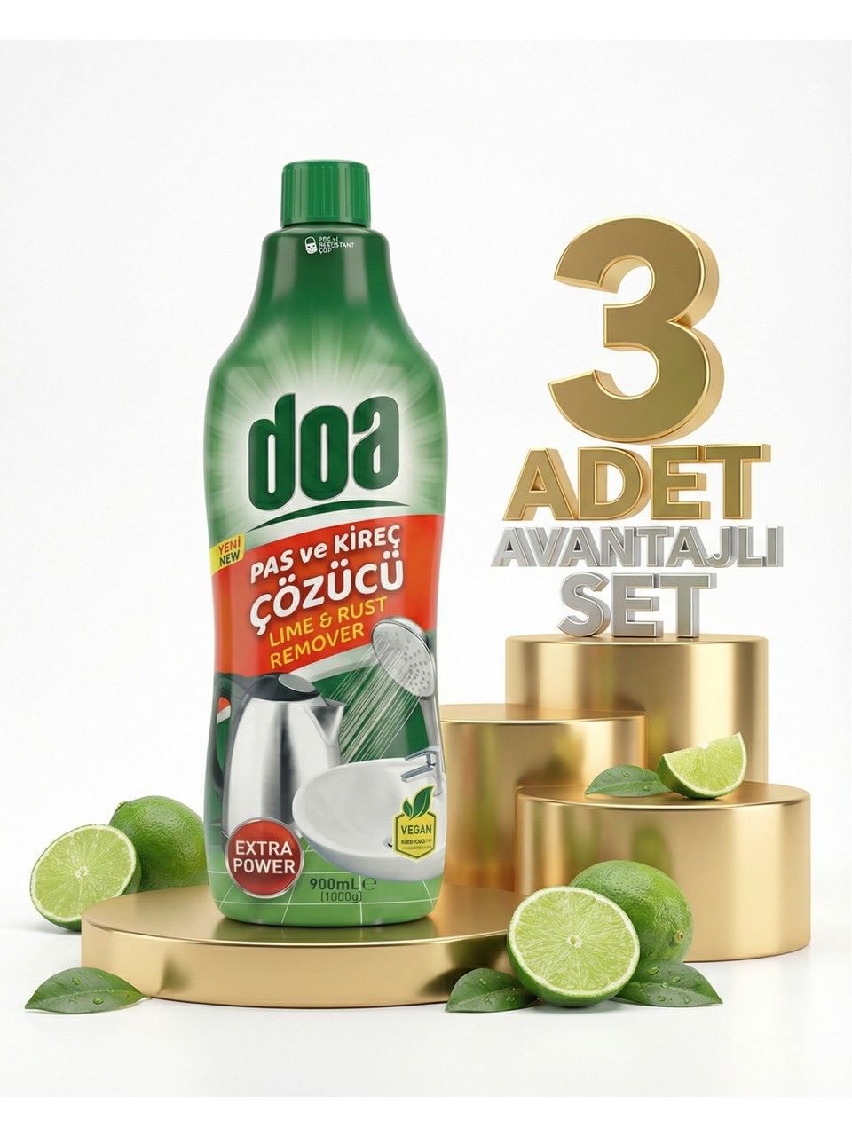Doa Pas ve Kireç Çözücü 900 Ml x 3 Adet