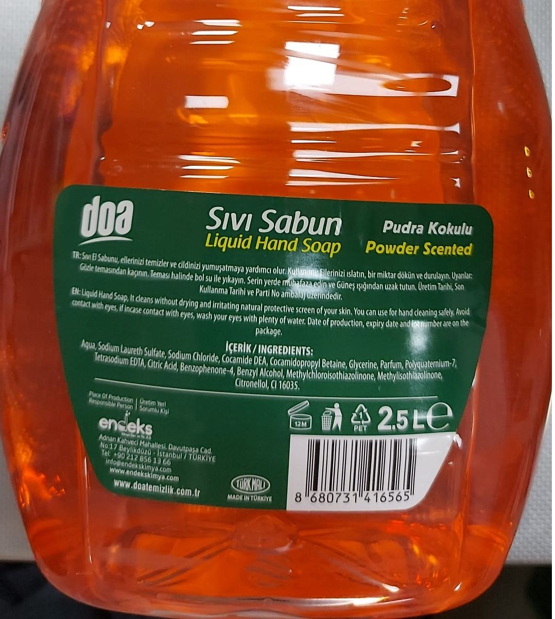 Doa Sıvı Sabun Pudra Kokulu 2.5 Lt x 2 Adet