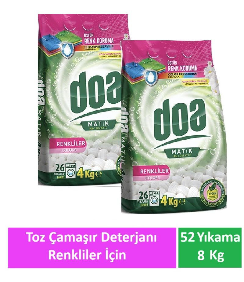 Doa Matik Toz Çamaşır Deterjanı Renkliler 2 x 4 Kg
