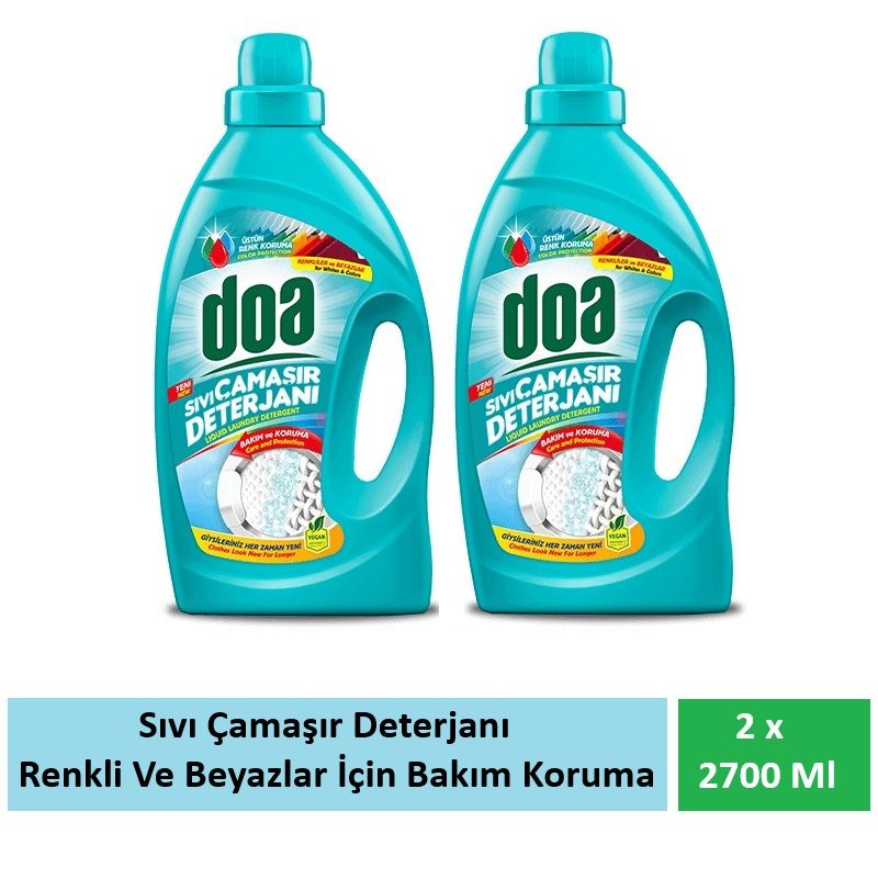 Doa Sıvı Çamaşır Deterjanı Renkliler Ve Beyazlar Bakım Ve Koruma 2 X 2700 Ml