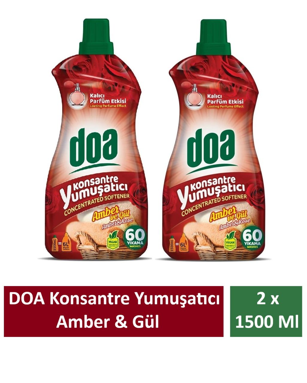 Doa Konsantre Çamaşır Yumuşatıcı Amber Ve Gül 1500 Ml x 2 Adet