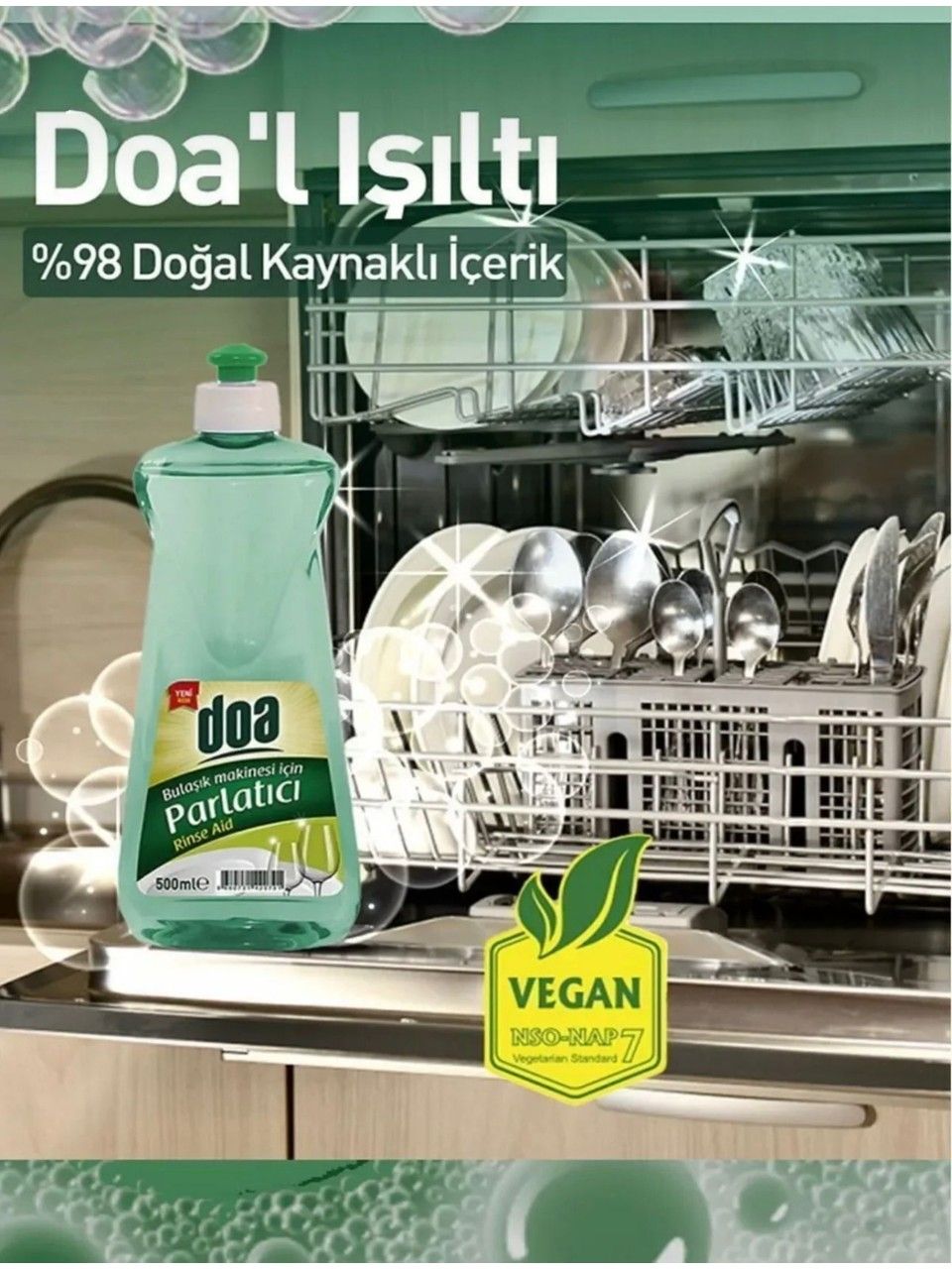 Doa Bulaşık Makinesi Parlatıcı 500 Ml Vegan x 2 Adet