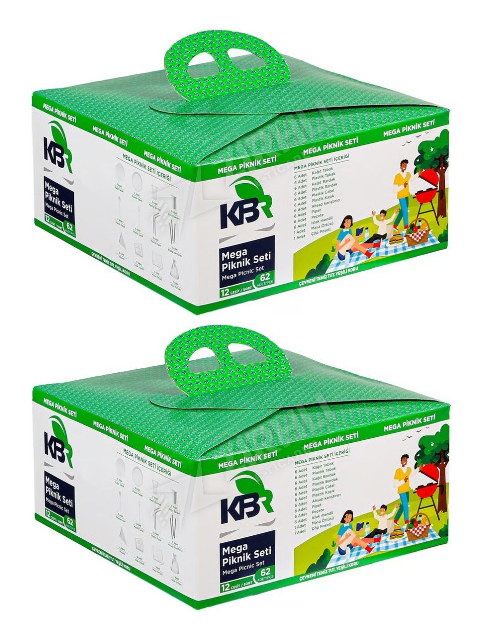 Kbr Mega Piknik Seti 12 Çeşit 62 Parça x 2 Set
