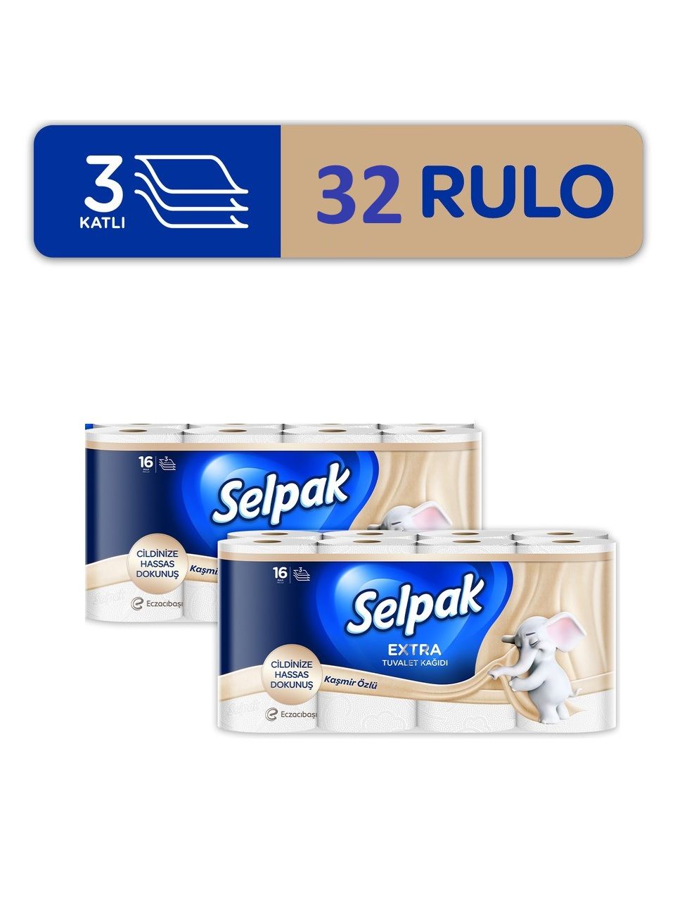 Selpak Extra Kaşmir Özlü 32 Li Tuvalet Kağıdı