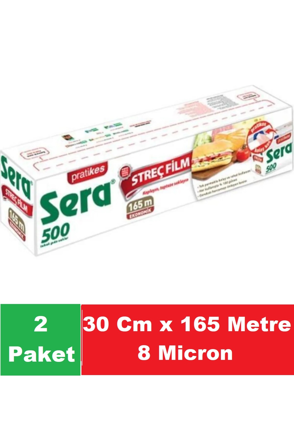 Sera Streç Film 30 Cm x 165 Mt 8 Micron x 2 Paket