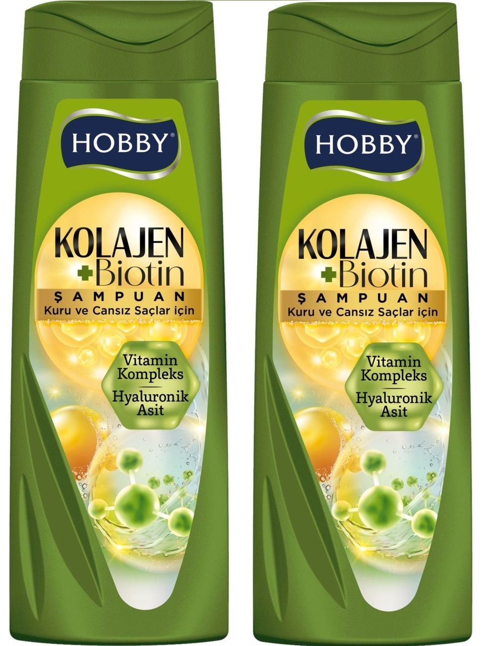 Hobby Şampuan Keratin Kafein Kuru Ve Cansız Saçlar Hyaluronik Asit 480 Ml x 2 Adet