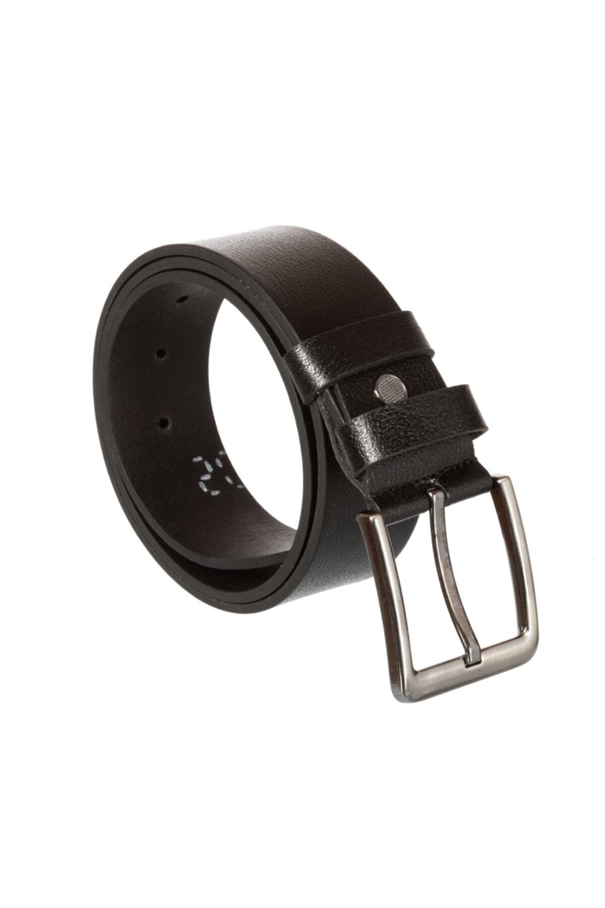 2 Adet X 3.5 Cm Klasik(kumaş-keten) Ve 4.5 Spor(kot Pantolon) Hakiki Deri Kemer Siyah Düz