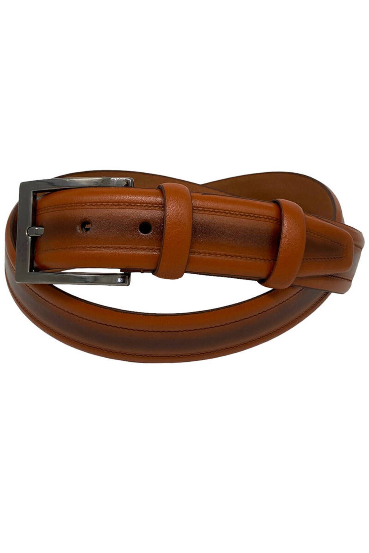 Taba Hakiki Deri Ortası Dikişli 3.5 Cm.lik Klasik Erkek Kemer - 208-62-22ks