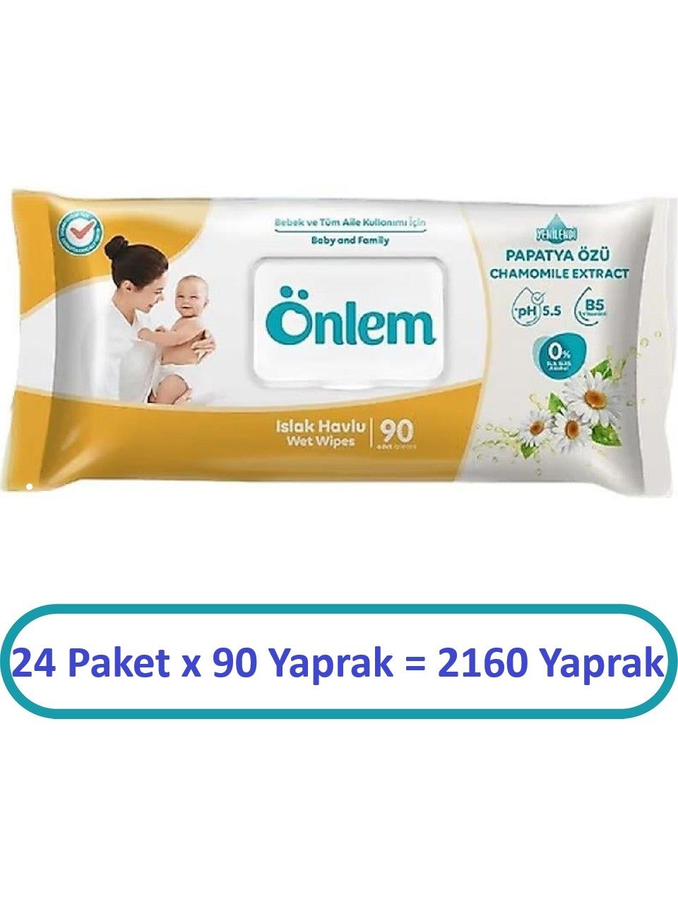 Önlem Papatyalı Islak Havlu Kapaklı 2160 Yaprak