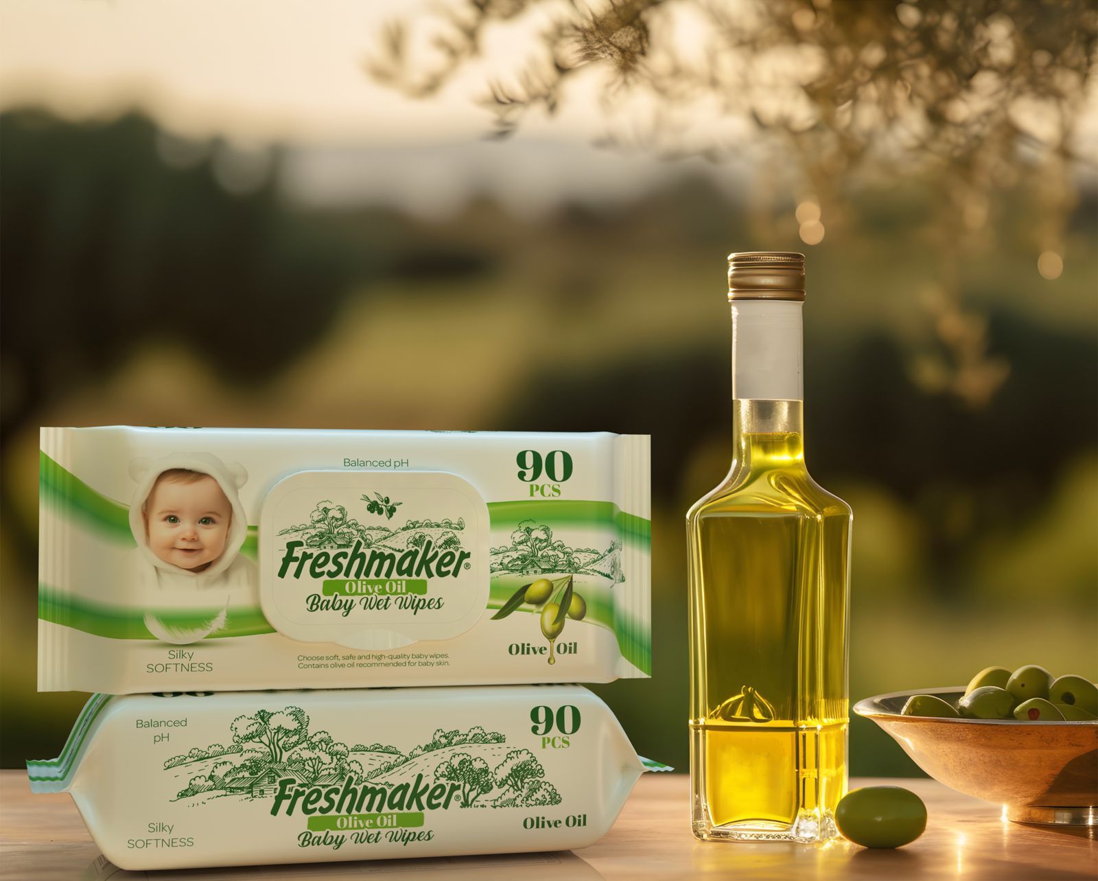 Freshmaker Islak Havlu Zeytinyağlı Sensitive Kapaklı 2160 Yaprak