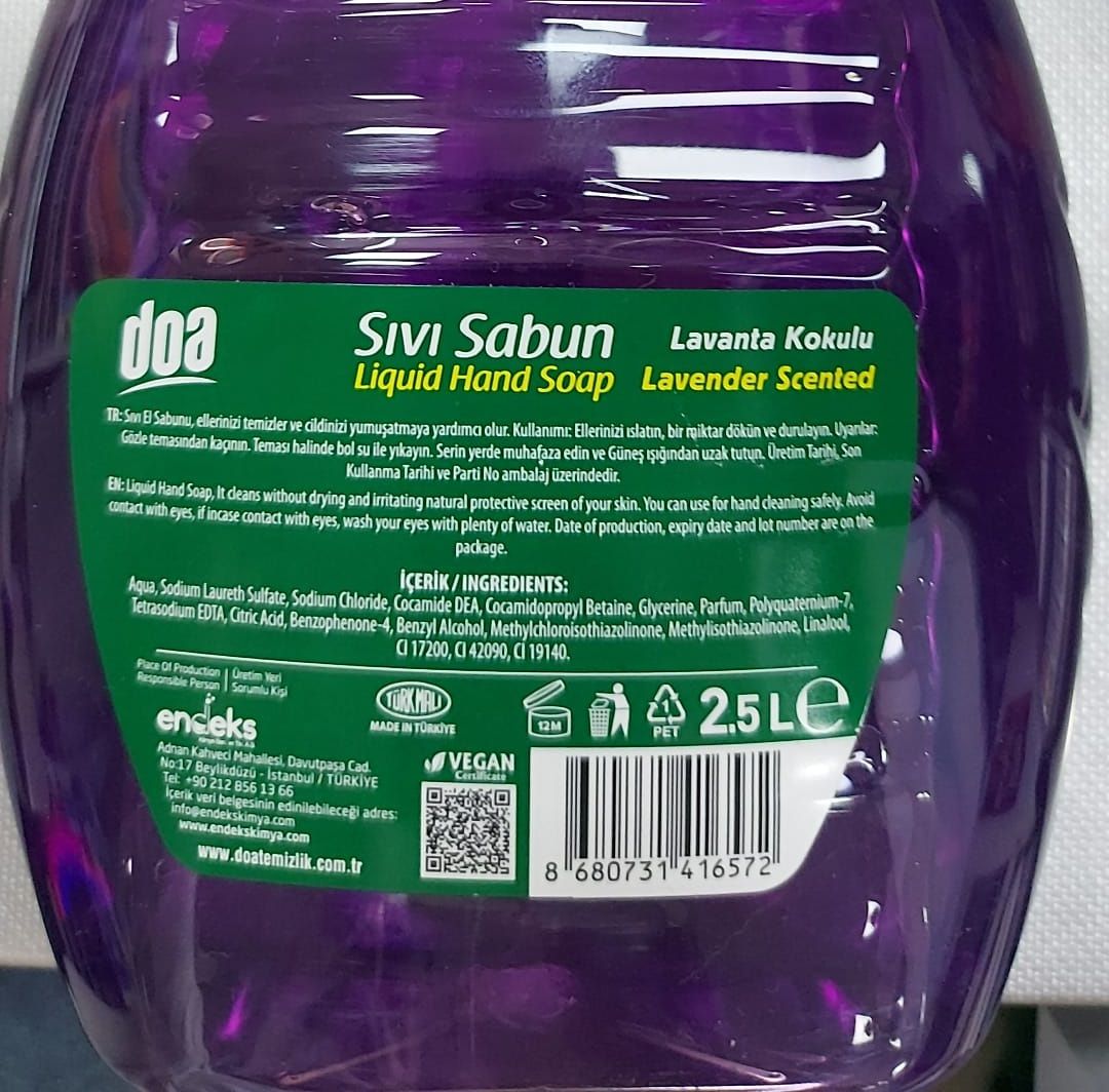 Doa Sıvı Sabun Lavanta 2,5 Lt x 3 Adet
