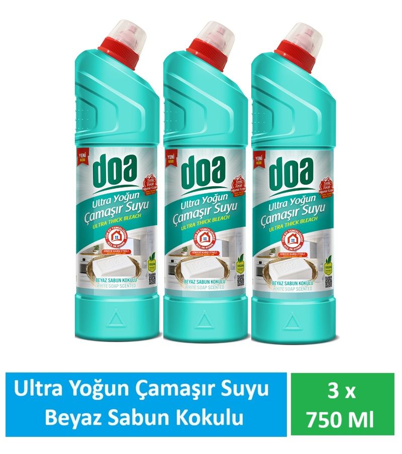 Doa Ultra Çamaşır Suyu Beyaz Sabun Kokulu 3 X 750 Ml