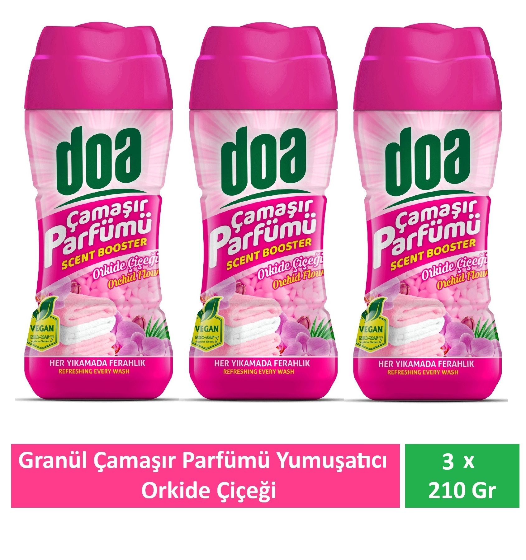Doa Granül Çamaşır Parfümü & Çamaşır Yumuşatıcı Orkide Çiçeği 3 x 210 Gr