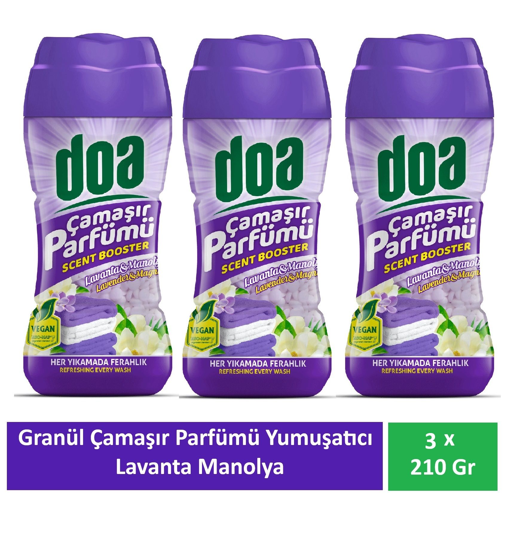 Doa Granül Çamaşır Parfümü & Çamaşır Yumuşatıcı Lavanta ve Manolya 3 x 210 Gr