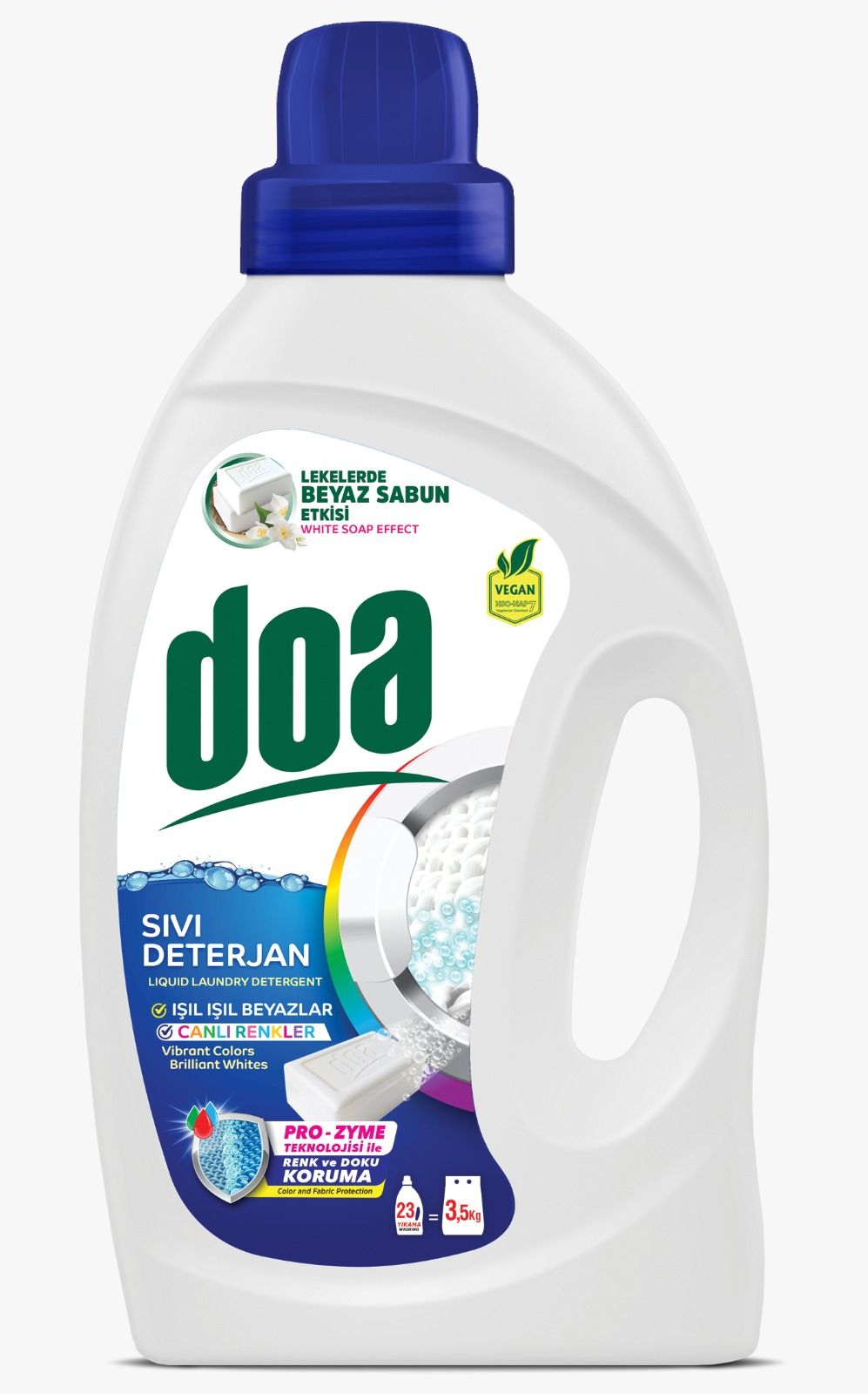 Doa Sıvı Çamaşır Deterjanı Beyaz Sabun Etkili 1500 Ml x 3 Adet