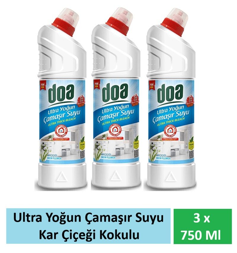 Doa Ultra Çamaşır Suyu Kar Beyazı 3 x 750 Ml