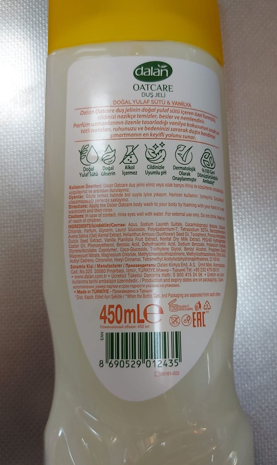Dalan Duş Jeli Oatcare Yulaf Sütü Ve Vanilya 450 Ml x 3 Adet