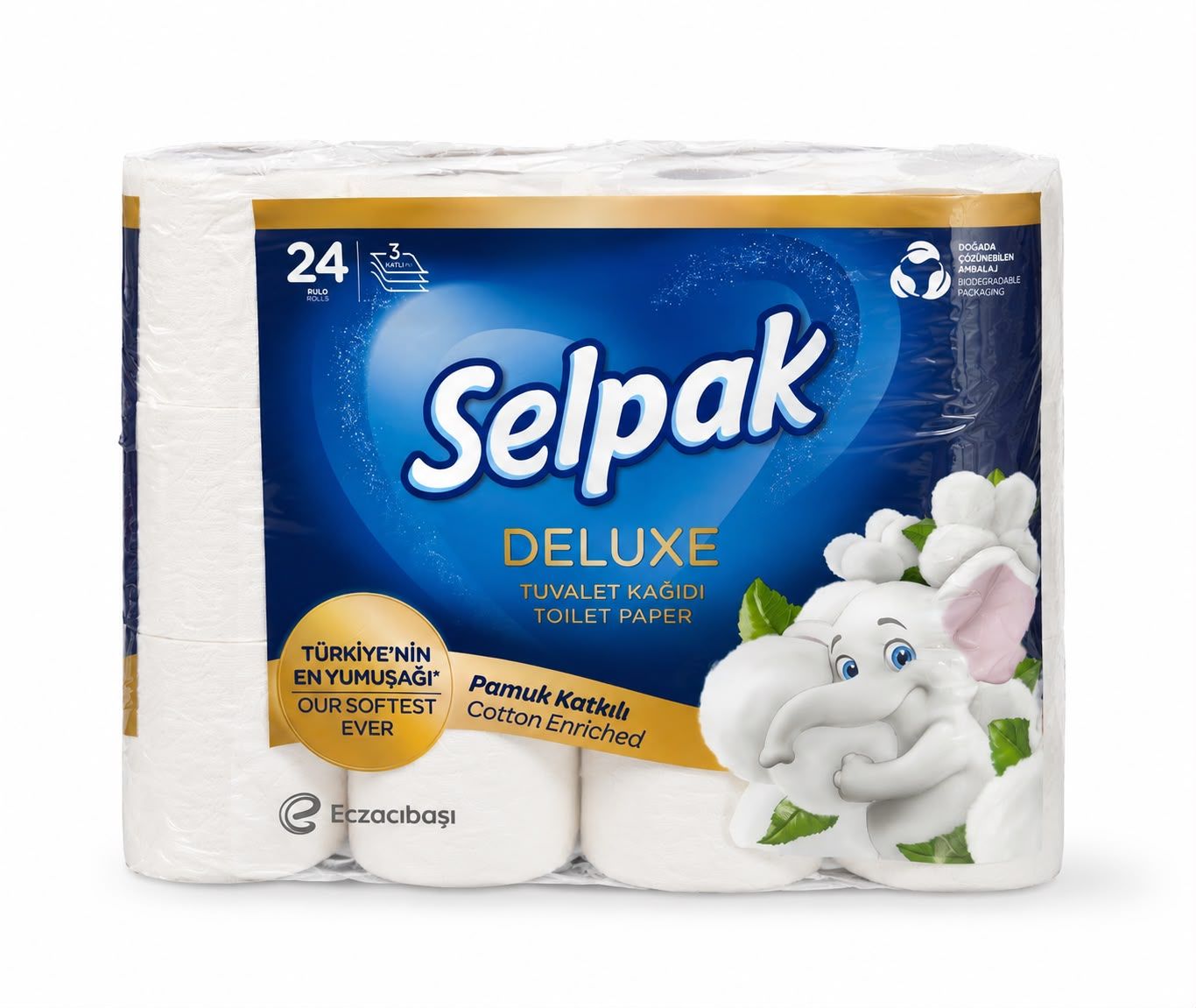 Selpak Deluxe Tuvalet Kağıdı Pamuk Katkılı 72 Rulo