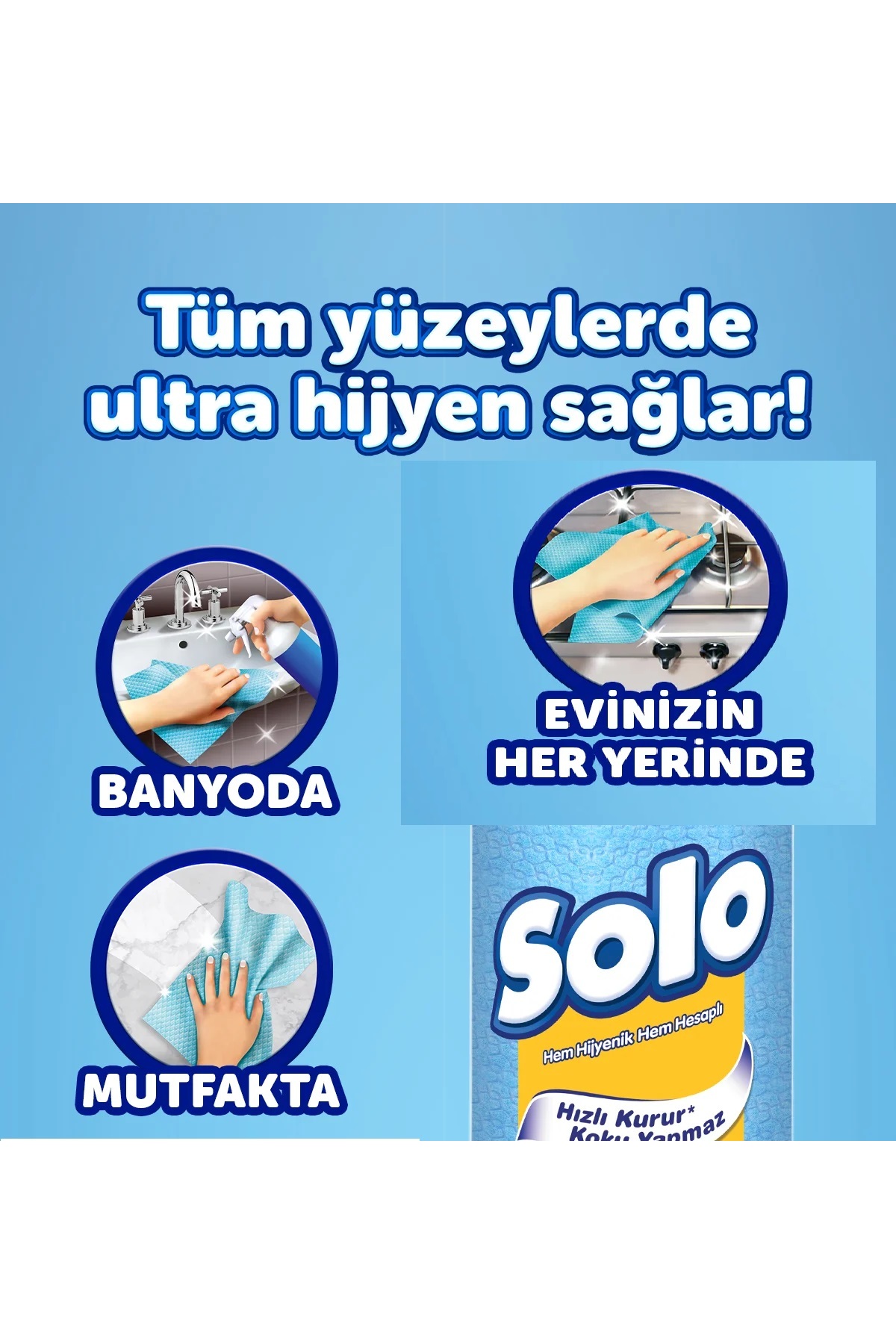 Solo Hijyenik Temizlik Bezi 33 x 30 Cm 10 Lu x 3 Paket