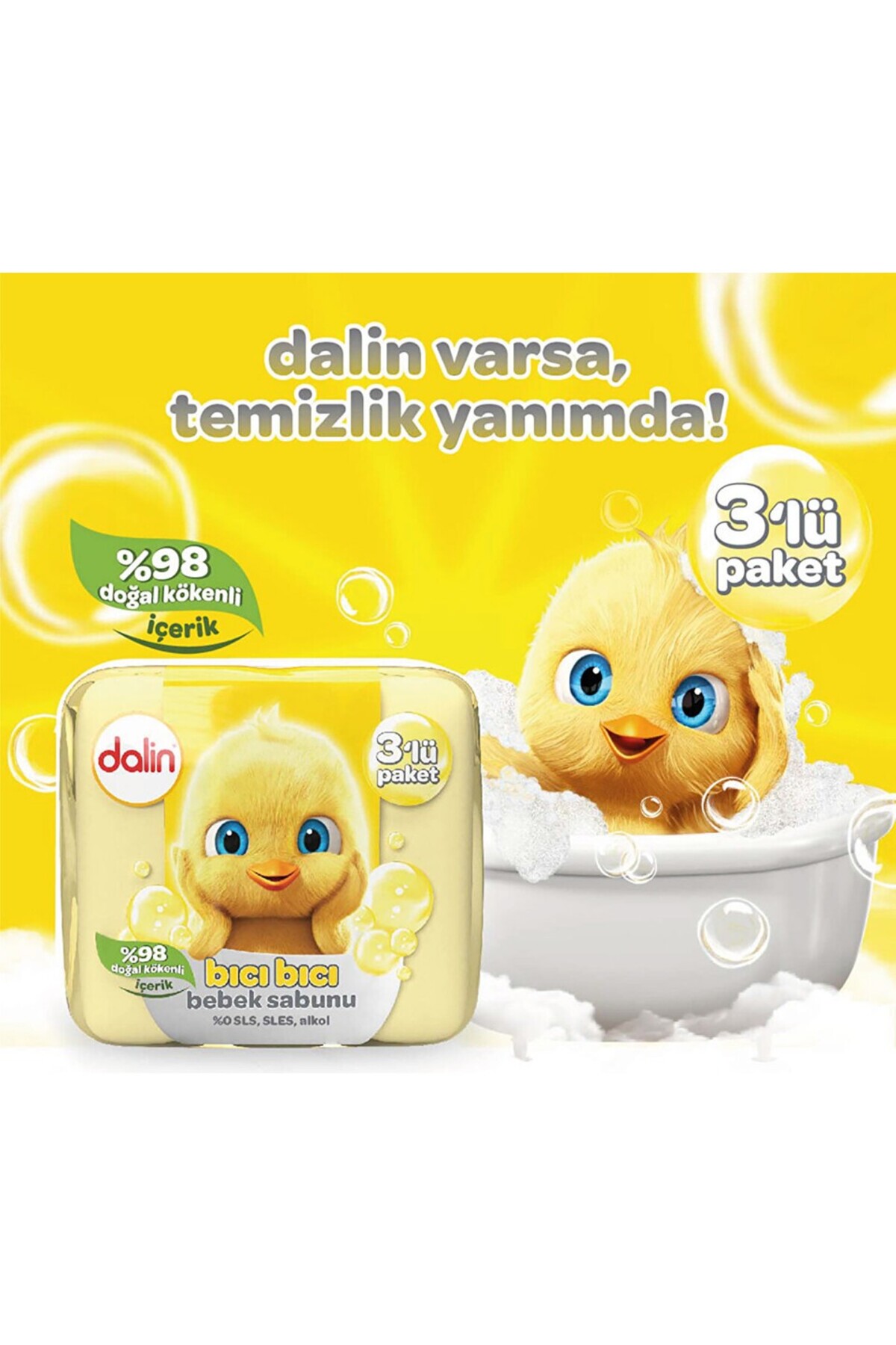 Dalin Klasik Katı Bebek Sabun 3 Lü 3 X 75 Gr x 3 Paket