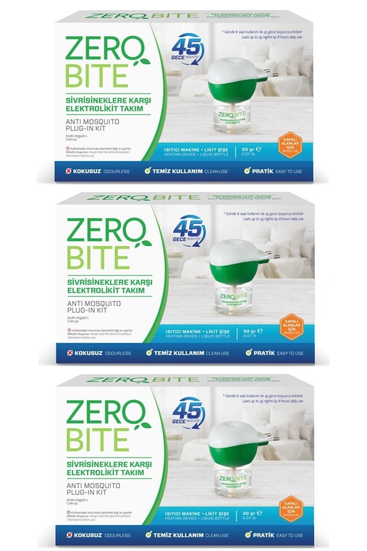 Zero Bite Elektrolikit Makine+Yedek 45 Gece x 3 Adet