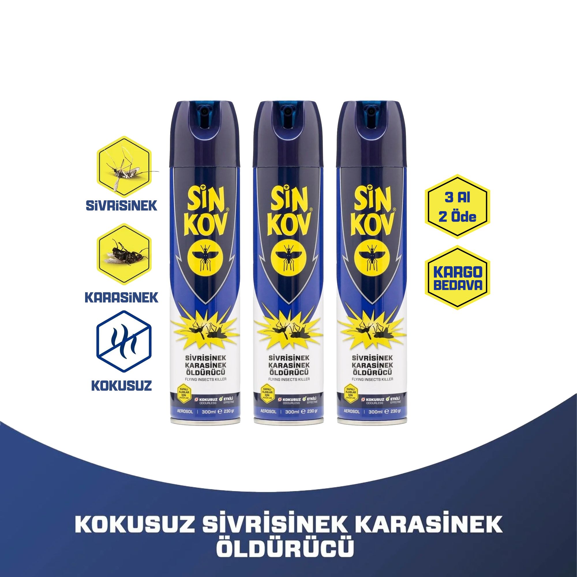Sinkov Toks Sinek Savar Kokusuz X 3 Adet
