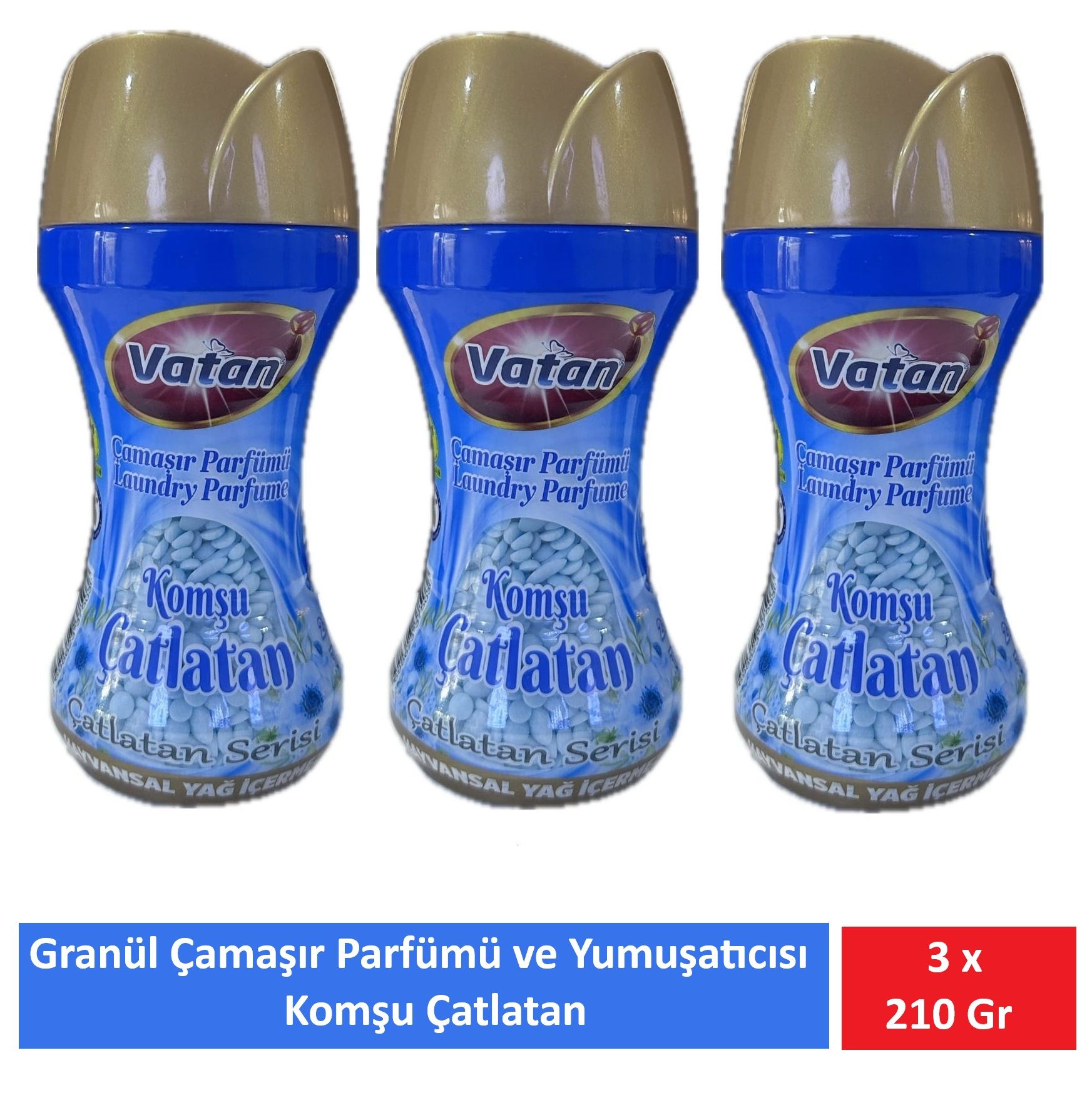 Vatan Granül Çamaşır Parfümü Ve Yumuşatıcı Komşu Çatlatan 210 Gr x 3 Adet