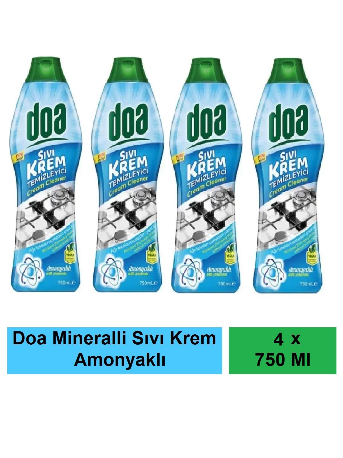 Doa Sıvı Krem Amonyaklı Temizleyici 750 Ml Vegan x 4 Adet