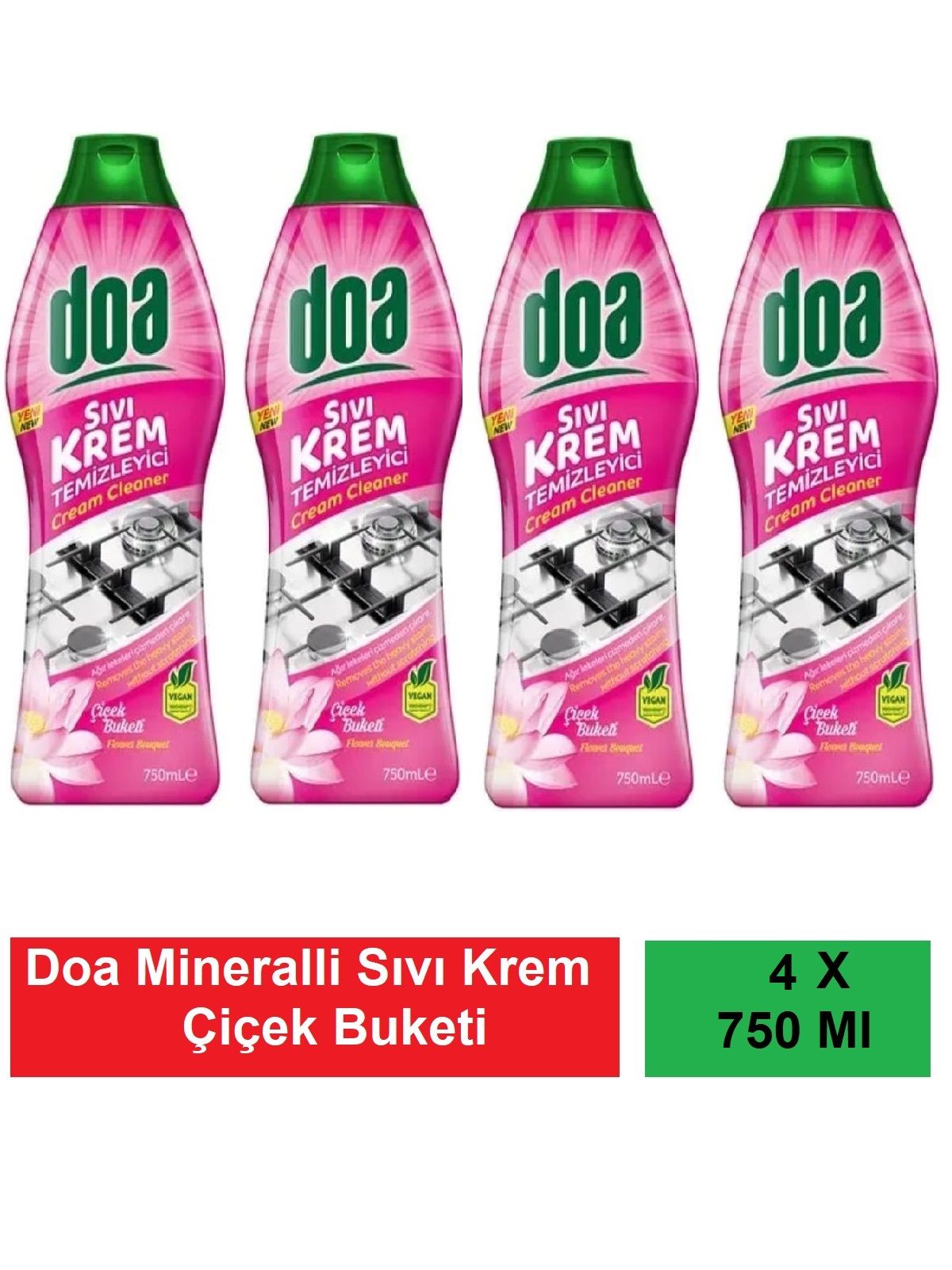 Doa Sıvı Krem Mineralli Çiçek Buketi 750 Ml Vegan x 4 Adet