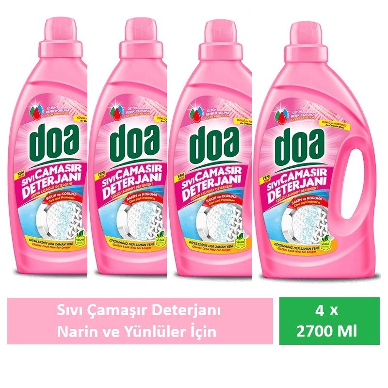 Doa Sıvı Çamaşır Deterjanı Yünlü Ve Narinler 4 X 2700 Ml